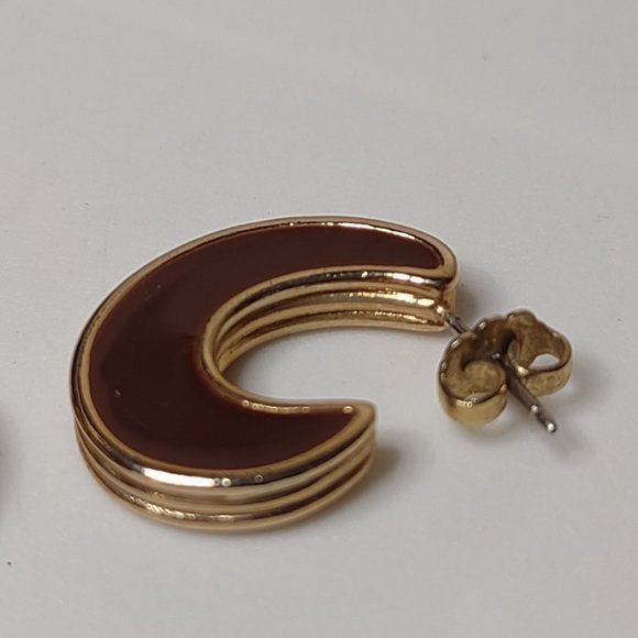 Brown And Cream Colored Avon Earrings - Picture 7 of 8